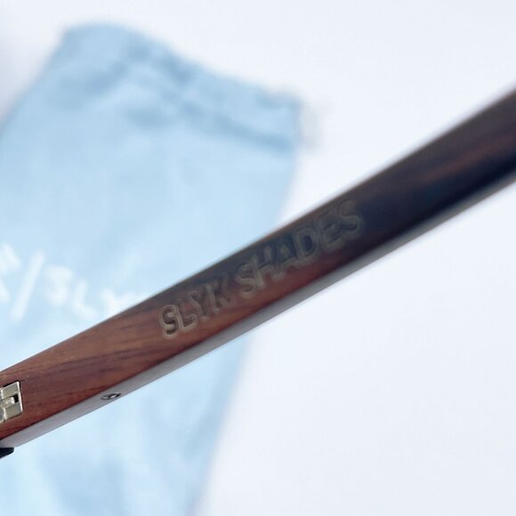 Slyk Shades Abalone Shell Design Polarized Sunglasses Rose Gold Accents Wooden A - Picture 11 of 11